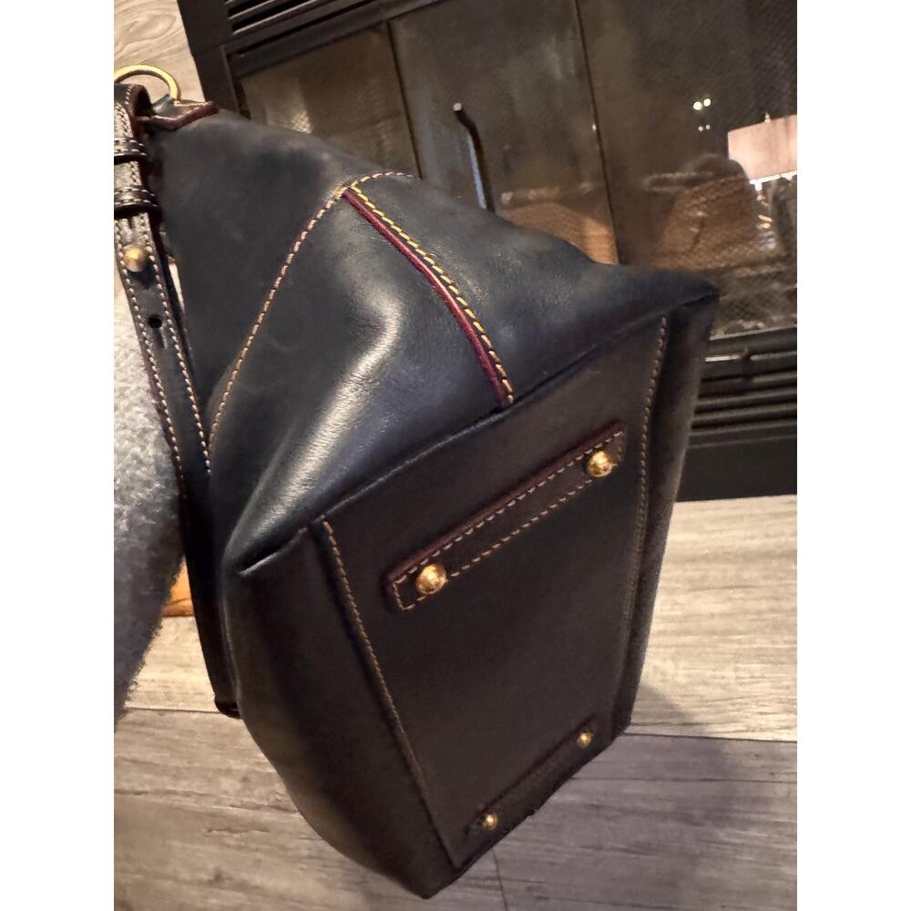 Navy Dooney Bourke Florentine Leather Chelsea Convertible Tote Bag - Picture 7 of 16